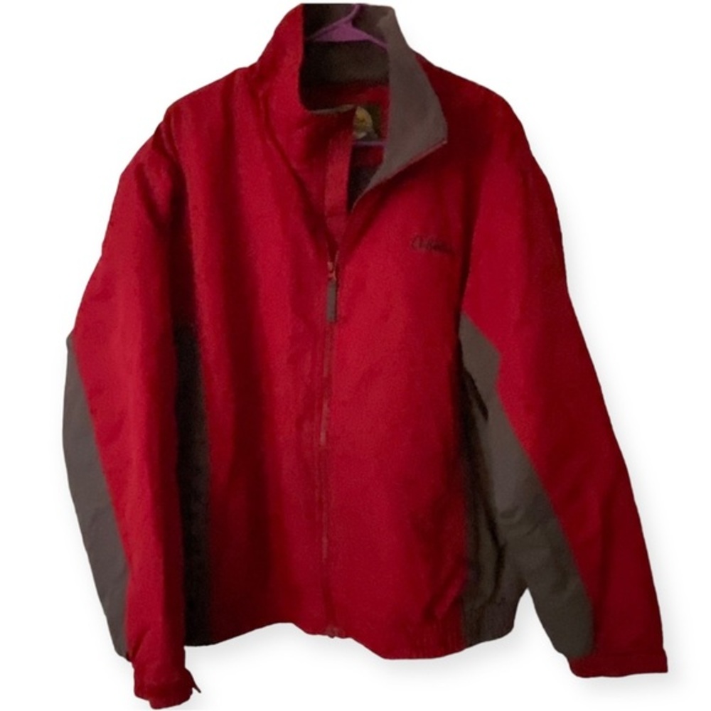 Cabela’s Jacket Coat Mens Size Large Red Full Zip Pockets Outdoor Gear